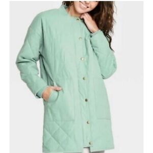 NWT Vintage Threads Seagram Green quilted Coat Size Small